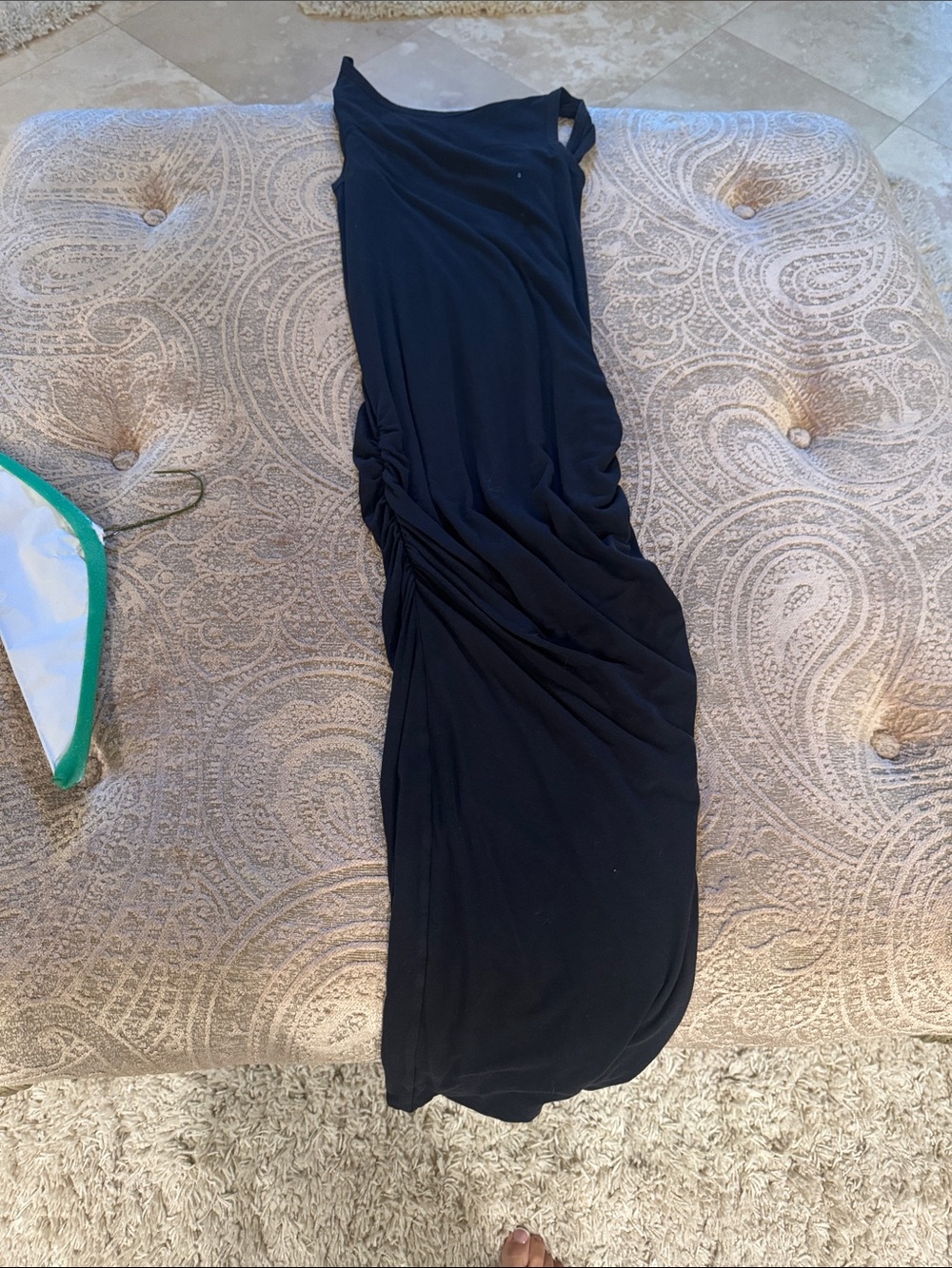 James Perse Black Ruched Maxi Skirt